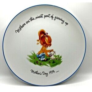 GiGi Mother’s Day 1974 Commemorative Plate Japan Porcelain Collectible Vintage